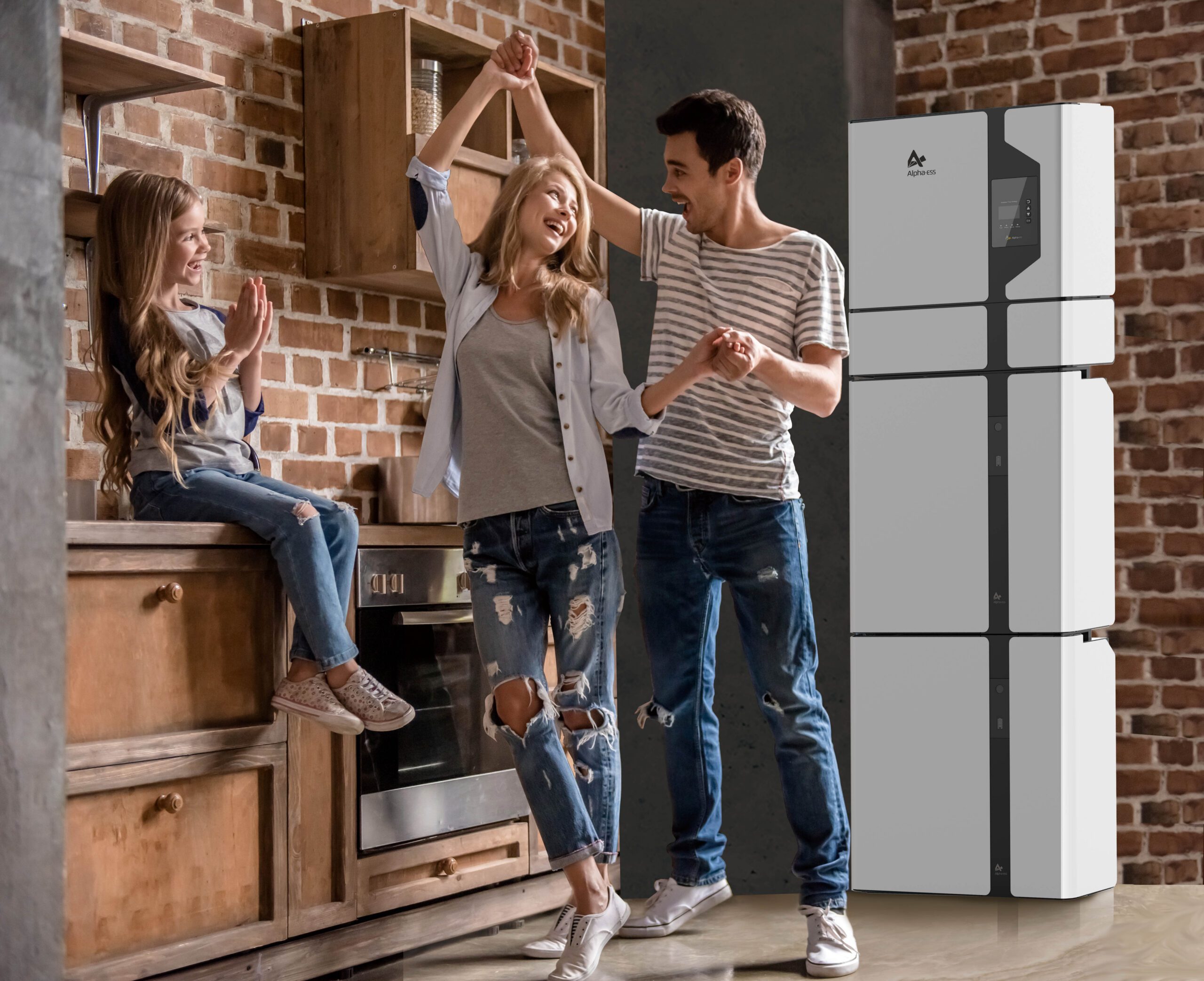 Family in kitchen